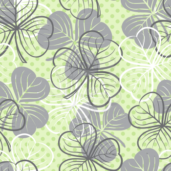 Seamless floral pattern with three leaf clover