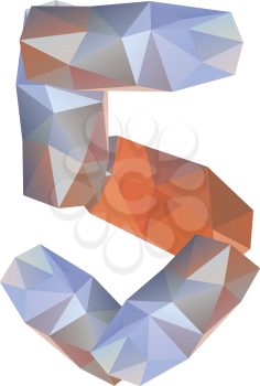Geometric crystal font. Digit 5