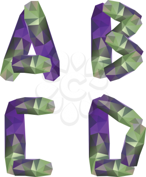 Geometric crystal alphabet. Letters A, B, C, D