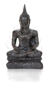 traditional bronze Buddha statuette isolated on white background