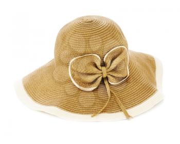 Beautiful summer hat isolated on white background.