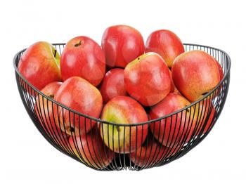 Royalty Free Photo of Apples in a Wire Basket