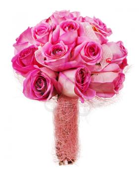 Royalty Free Photo of a Bridal Bouquet of Pink Roses