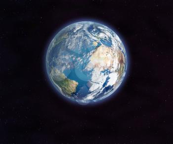 Earth from space. 3D rendering. Elements of this image furnished by NASA.