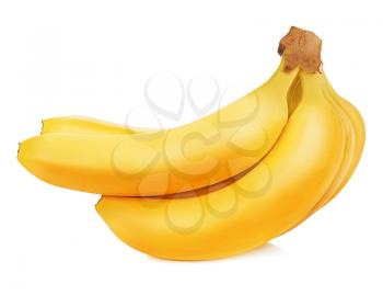 Bunch of bananas isolated on white background. 