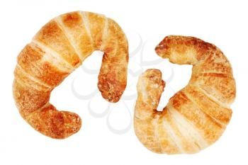 Fresh and tasty croissant isolated on white background.