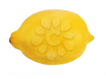 Yellow ripe lemon isolated on a white background.