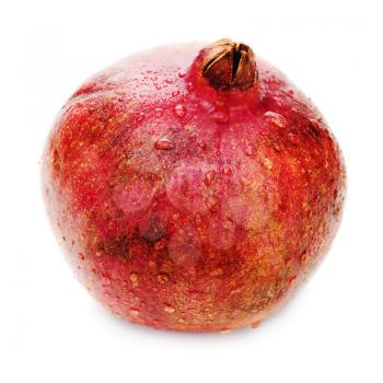 Pomegranate fruit isolated on white background. Closeup.