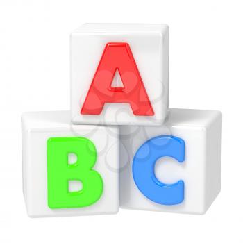 ABC Building Blocks on Isolated White Background.