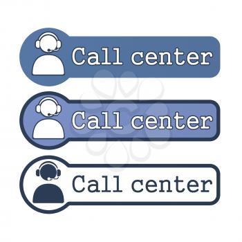 Website Element: Call Center on White Background.