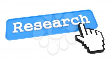 Research Button with  Hand Shaped mouse Cursor