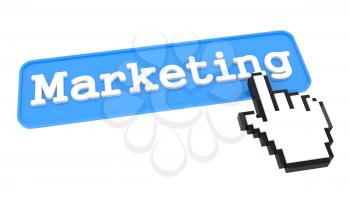 Marketing Button with  Hand Shaped mouse Cursor