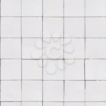 White Old Tile Wall. Seamless Tileable Texture.