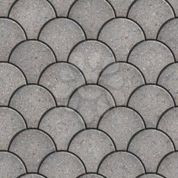 Gray Paving Slabs in the Form of Squama. Seamless Tileable Texture.