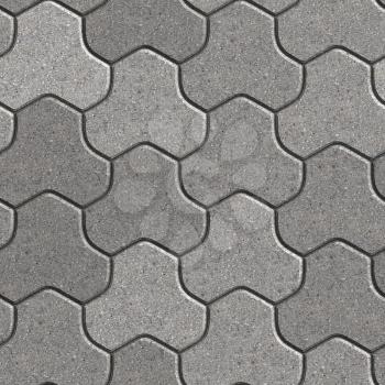 Gray Pavement Consisting of Three Combined Hexagons. Seamless Tileable Texture.