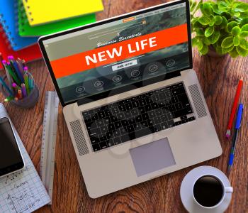 New Life on Laptop Screen. Development Concept. 3D Render.