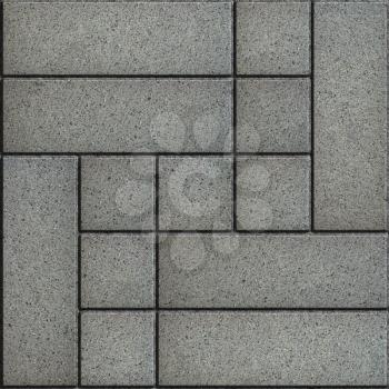 Gray Paving Slabs. Rectangular and Square Laid Out as a Geometric Pattern.  Seamless Tileable Texture.