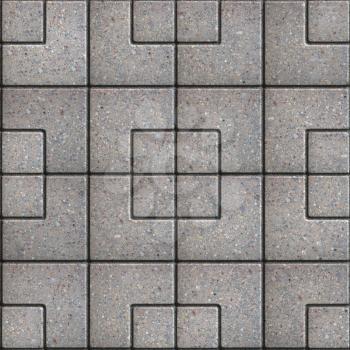 Gray Pavement of Squares of Different Sizes. Seamless Tileable Texture.