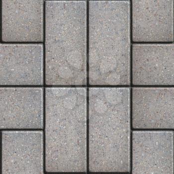 Gray Pavement of Rectangles in Pairs Laid Out Perpendicular. Seamless Tileable Texture.