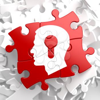 Royalty Free Clipart Image of a Puzzle With a Head