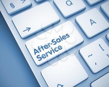 Online Service Concept: After-Sales Service on Modern Keyboard lying on the Toned Background. After-Sales Service Key on Keyboard Keys. with Toned Background. 3D Illustration.