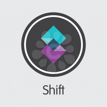 Shift - Blockchain Cryptocurrency Trading Sign. Vector Element of Cryptocurrency Icon on Grey Background. Vector Web Icon: SHIFT.
