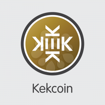 Kekcoin - Digital Currency Illustration. Vector Element of Virtual Currency Icon on Grey Background. Vector Web Icon KEK.