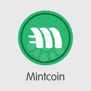 Vector Mintcoin Virtual Currency Pictogram. Mining, Coin, Exchange. Vector Colored Logo of MINT.