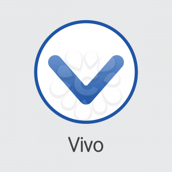 Vector Vivo Cryptographic Currency Symbol. Mining, Coin, Exchange. Vector Colored Logo of VIVO.