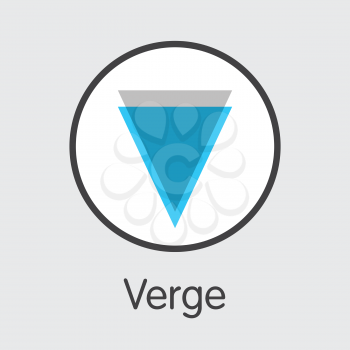 Verge Vector Pictogram for Internet Money. Cryptocurrency Sign Icon of XVG and Coin Illustration for using in Web Projects or Mobile Applications.