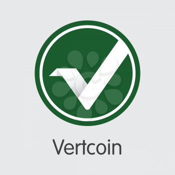 Digital Currency Vertcoin. Net Banking and VTC Mining Vector Concept. Virtual Currency Mining Finance Illustration.