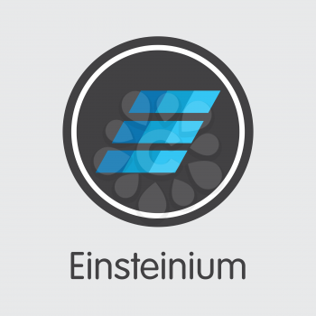 Einsteinium Blockchain Symbol. Blockchain, Block Distribution EMC2 Transaction Icon