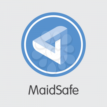 Maidsafe - Virtual Currency Icon. Vector Trading Sign of Virtual Currency Icon on Grey Background. Vector Pictogram MAID.