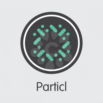 Particl - Crypto Currency Trading Sign. Vector Sign Icon of Digital Currency Icon on Grey Background. Vector Coin Symbol PART.
