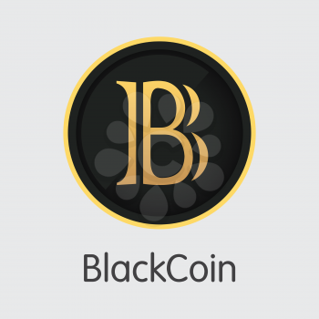 Blackcoin Vector Trading Sign for Internet Money. Digital Currency Element of BLK and Web Icon for using in Web Projects or Mobile Applications.