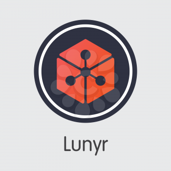 Lunyr Blockchain Sign Icon. Blockchain, Block Distribution LUN Transaction Icon