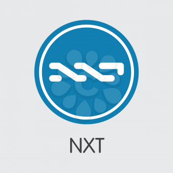 Nxt Blockchain Illustration. Blockchain, Block Distribution NXT Transaction Icon