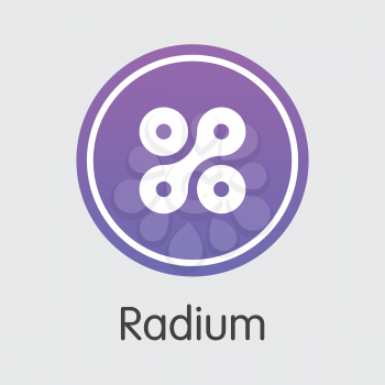 Cryptographic Currency Radium. Net Banking and RADS Mining Vector Concept. Crypto Currency Mining Finance Element.