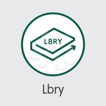 LBRY Cryptocurrency Concept. Vector Colored Logo of LBRY. Digital Currency Simbol. Vector illustration of LBRY Cryptocurrency Icon on Grey Background. Vector Trading sign LBC