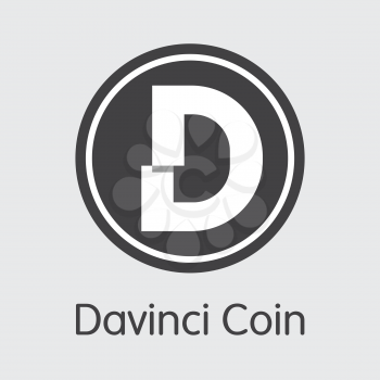 DAC - Davinci Coin. The Icon or Emblem of Money, Market Emblem, ICOs Coins and Tokens Icon.