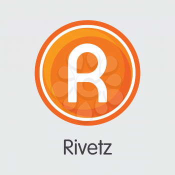 Rivetz Blockchain Coin Pictogram. Blockchain, Block Distribution RVT Transaction Icon