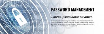 Password Management - Beauteous Web Banner Template. Vector illustration.