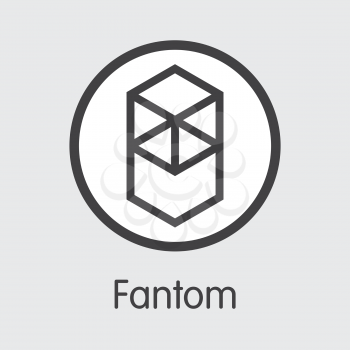 FTM - Fantom. The Market Logo or Emblem of Crypto Currency, Market Emblem, ICOs Coins and Tokens Icon.