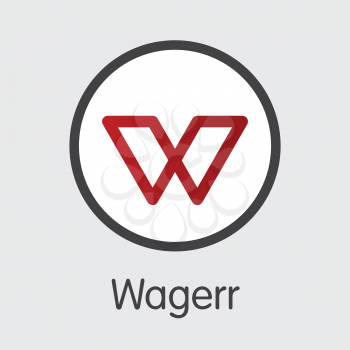 WGR - Wagerr. The Icon or Emblem of Cryptocurrency, Market Emblem, ICOs Coins and Tokens Icon.