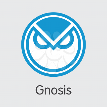 Gnosis Finance. Blockchain Cryptocurrency - Vector Coin Image. Modern Computer Network Technology Graphic Symbol. Digital Coin Pictogram of GNO. Concept Design Element.