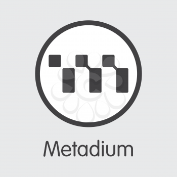 META - Metadium. The Logo or Emblem of Virtual Currency, Market Emblem, ICOs Coins and Tokens Icon.