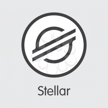 XLM - Stellar. The Icon or Emblem of Coin, Market Emblem, ICOs Coins and Tokens Icon.