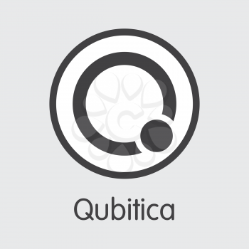 QBIT - Qubitica. The Trade Logo or Emblem of Virtual Currency, Market Emblem, ICOs Coins and Tokens Icon.