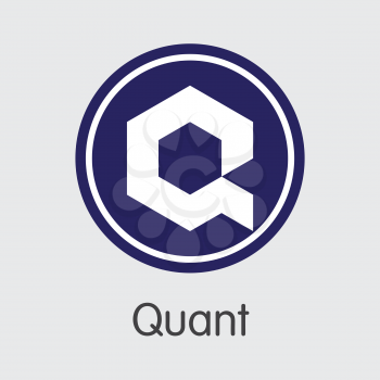QNT - Quant. The Market Logo or Emblem of Crypto Coins, Market Emblem, ICOs Coins and Tokens Icon.