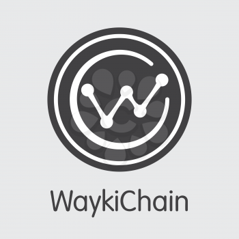 WICC - Waykichain. The Trade Logo or Emblem of Crypto Currency, Market Emblem, ICOs Coins and Tokens Icon.